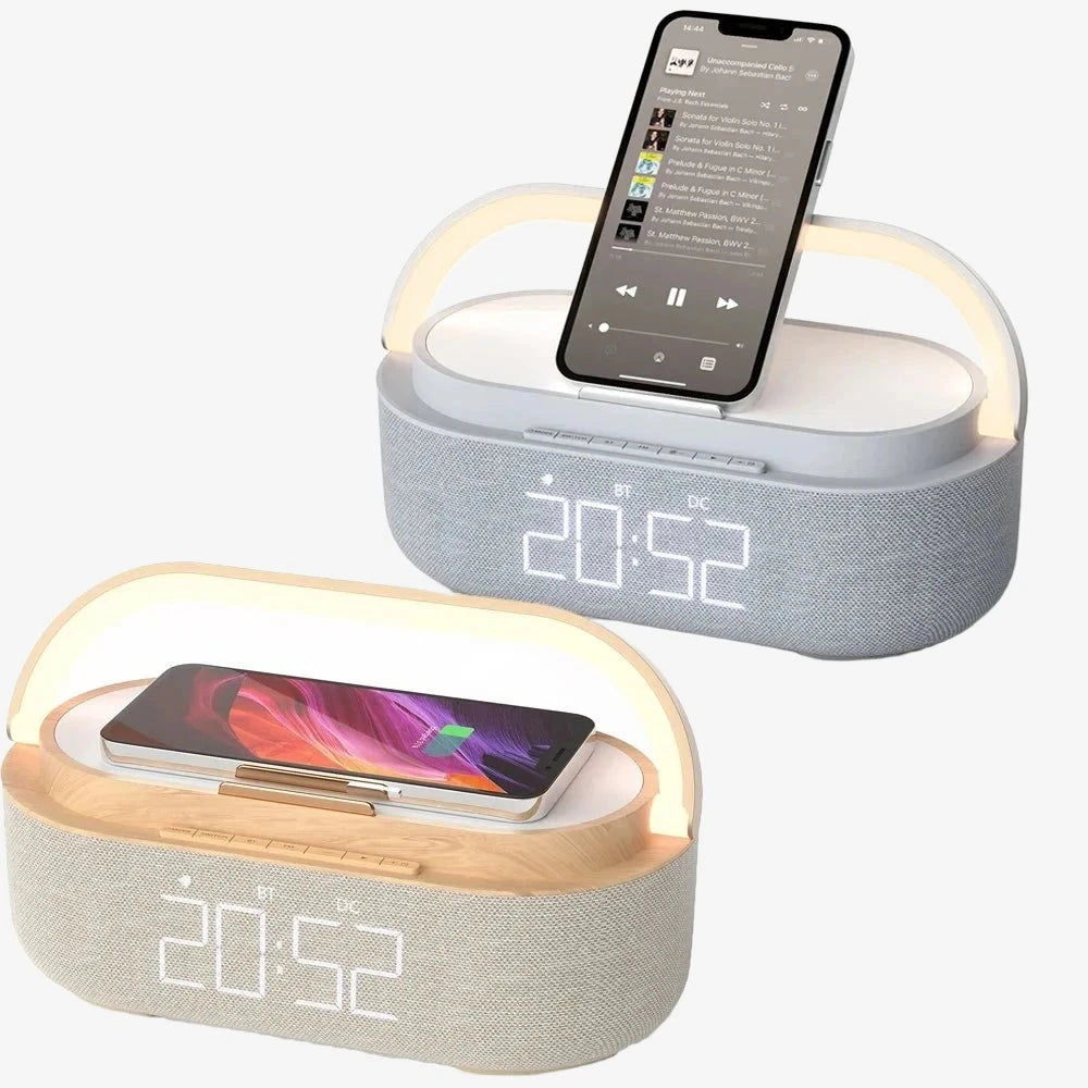 Portable Digital FM Alarm Clock Bluetooth Speaker